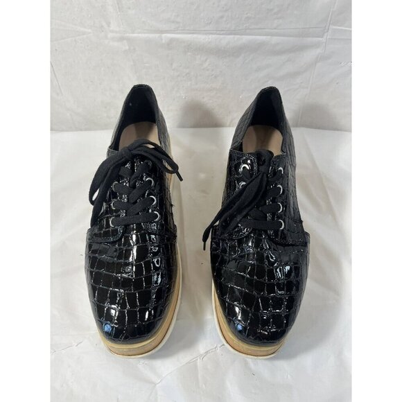 Aldo Platform Creeper Brogues Black Oxford Lace Up Wedge size 10 - Picture 1 of 14